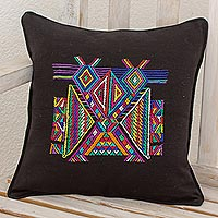 Cotton cushion cover Feathered Dancers Guatemala