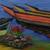 'A Day at the Lake' - Signed Painting of Guatemala's Lake Atitlan with Volcanoes (image 2b) thumbail