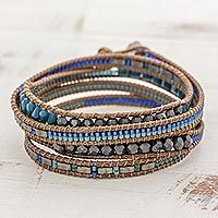 Glass beaded wrap bracelet,