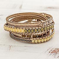 Glass beaded wrap bracelet,