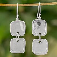 Fine silver dangle earrings,