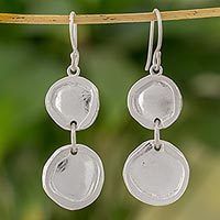 Fine silver dangle earrings,