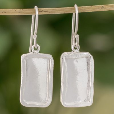 Fine silver dangle earrings, Shimmering Mirrors
