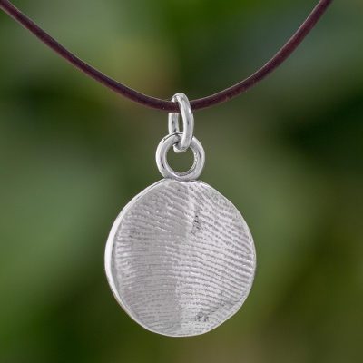 Fine silver pendant necklace, Fingerprints