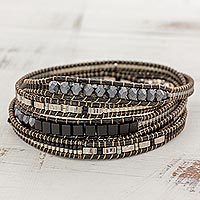 Glass beaded wrap bracelet,