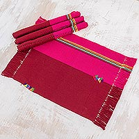 Cotton placemats Shared Love set of 4 Guatemala