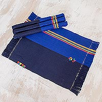 Cotton placemats Lapis Dreams set of 4 Guatemala