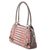 Leather accent cotton shoulder bag, 'Geometric Imagination' - Cotton and Espresso Leather Shoulder Handbag from Guatemala (image 2b) thumbail