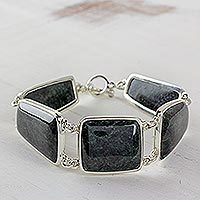 Jade link bracelet,