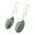 Jade drop earrings, 'Mayan Astronomy' - Oval Jade and Sterling Silver Drop Earrings from Guatemala (image 2c) thumbail