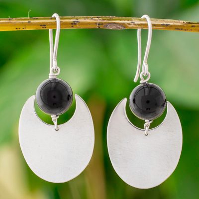 Onyx dangle earrings, Dark Eclipse