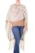 Cotton ruana, 'Naturally Free in Beige' - 100% Natural Cotton Ruana from Guatemala (image 2b) thumbail