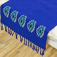 Cotton table runner Geometric Harvest Guatemala