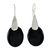 Jade drop earrings, 'Black Maya Jungle' - Dark Jade and Sterling Silver Drop Earrings from Guatemala (image 2a) thumbail