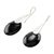 Jade drop earrings, 'Black Maya Jungle' - Dark Jade and Sterling Silver Drop Earrings from Guatemala (image 2d) thumbail