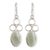 Jade dangle earrings, 'Light Moon Trio' - Light Green Jade and Silver Dangle Earrings from Guatemala (image 2a) thumbail