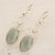 Jade dangle earrings, 'Light Moon Trio' - Light Green Jade and Silver Dangle Earrings from Guatemala (image 2b) thumbail