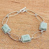 Jade link bracelet,