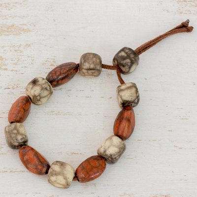 Batik ceramic beaded bracelet, Clay Beauty