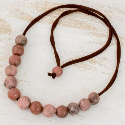 Batik ceramic beaded necklace, Earthen Harmony