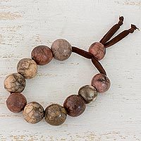 Batik ceramic beaded bracelet,