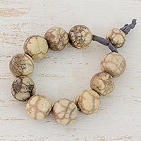 Batik ceramic beaded bracelet,