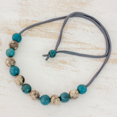 Batik ceramic beaded necklace, Ancient Harmony