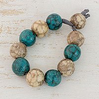 Batik ceramic beaded bracelet,
