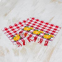 Cotton napkins Country Sunflowers pair Guatemala