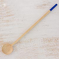 Pinewood serving spoon Artistic Kitchen in Blue Guatemala