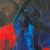 'Composition 47' (2016) - Signed El Salvadoran Abstract Painting in Blue and Red (image 2b) thumbail