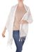 Cotton shawl, 'Beige Embrace' - Handwoven Fringed Cotton Shawl in Beige from Nicaragua (image 2b) thumbail