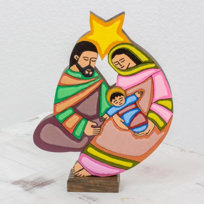 Wood nativity sculpture, Birth, Life and Love