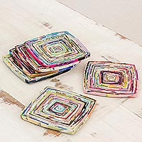 Recycled paper coasters Colors of Relaxation Guatemala