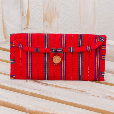 Cotton jewelry case, Crimson Lines