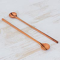 Wood spoons Homestyle pair Guatemala