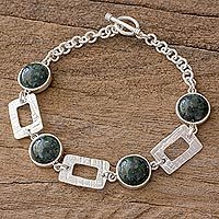 Jade link bracelet,