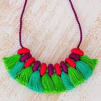 Cotton waterfall necklace,