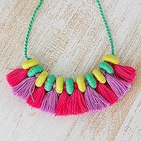 Cotton waterfall necklace,