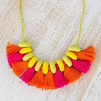 Cotton waterfall necklace,