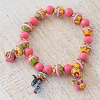 Ceramic beaded stretch bracelet,