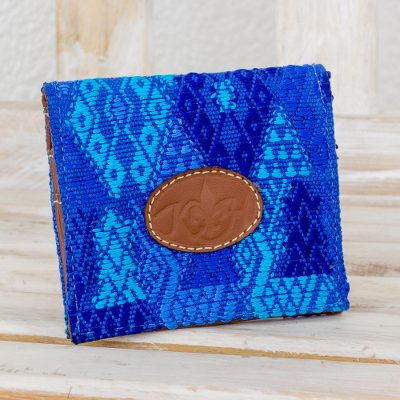 Cotton and leather card holder, Colors of the Sky