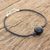 Jade pendant bracelet, 'Beautiful Virtue' - Black Jade Pendant Bracelet from Guatemala (image 2b) thumbail