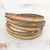 Glass beaded wrap bracelet, 'Cerro de la Cruz in Grey' - Colorful Glass Beaded Wrap Bracelet from Guatemala (image 2) thumbail