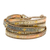 Glass beaded wrap bracelet, 'Cerro de la Cruz in Grey' - Colorful Glass Beaded Wrap Bracelet from Guatemala thumbail