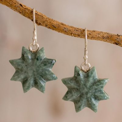 Jade dangle earrings, Mayan Succulence