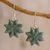 Jade dangle earrings, 'Mayan Succulence' - Star-Shaped Green Jade Dangle Earrings from Guatemala thumbail