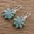Jade dangle earrings, 'Mayan Succulence' - Star-Shaped Green Jade Dangle Earrings from Guatemala (image 2b) thumbail