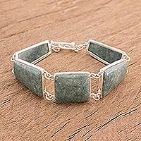 Jade link bracelet,