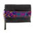 Cotton accent leather wristlet, 'Colorful Night' - Colorful Cotton Accent Leather Wristlet from Guatemala thumbail